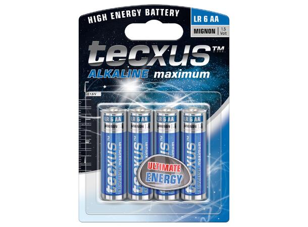 Tecxus batteri AA alkaline LR 6   blister med 4 batterier 
